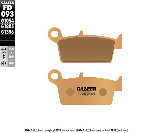 GALFER Tagumised Piduriklotsid