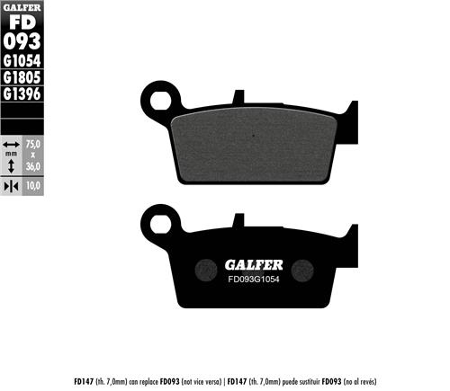 GALFER Tagumised Piduriklotsid